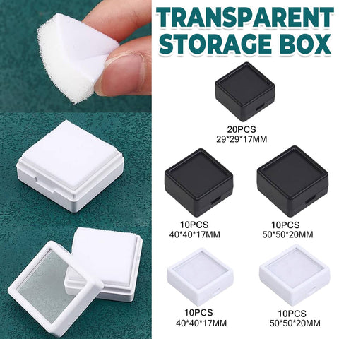 Acrylic Gem Display Box with Glass Cover - White, 4 x 4 cm, Pack of 10 - view 2