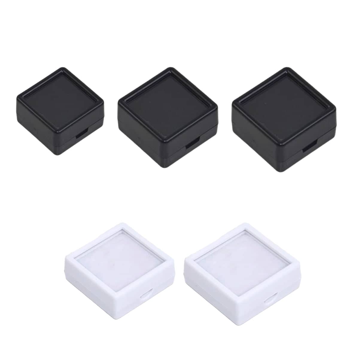 Acrylic Gem Display Box with Glass Cover - White, 4 x 4 cm, Pack of 10 - view 3