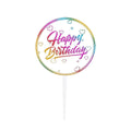 Acrylic Happy Birthday Anniversary Cake Topper Flower Pattern - Colour 02
