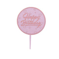 Acrylic Happy Birthday Anniversary Cake Topper Flower Pattern - Colour 09