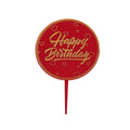 Acrylic Happy Birthday Anniversary Cake Topper Flower Pattern - Colour 12