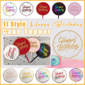Acrylic Happy Birthday Anniversary Cake Topper Flower Pattern - Colour 13 - view 2