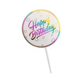 Acrylic Happy Birthday Anniversary Cake Topper Flower Pattern - Colour 15