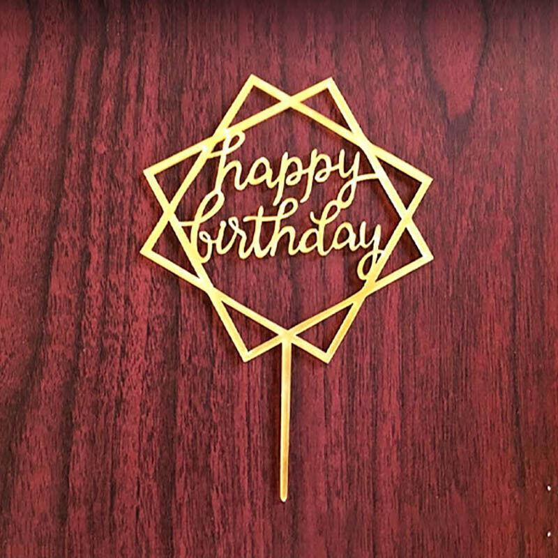 Acrylic Happy Birthday Cake Topper Card for Party Decor - Pink P17 - view 12