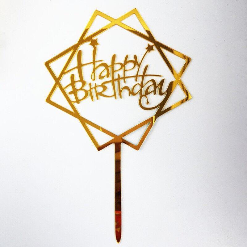 Acrylic Happy Birthday Cake Topper Card for Party Decor - Pink P17 - view 20