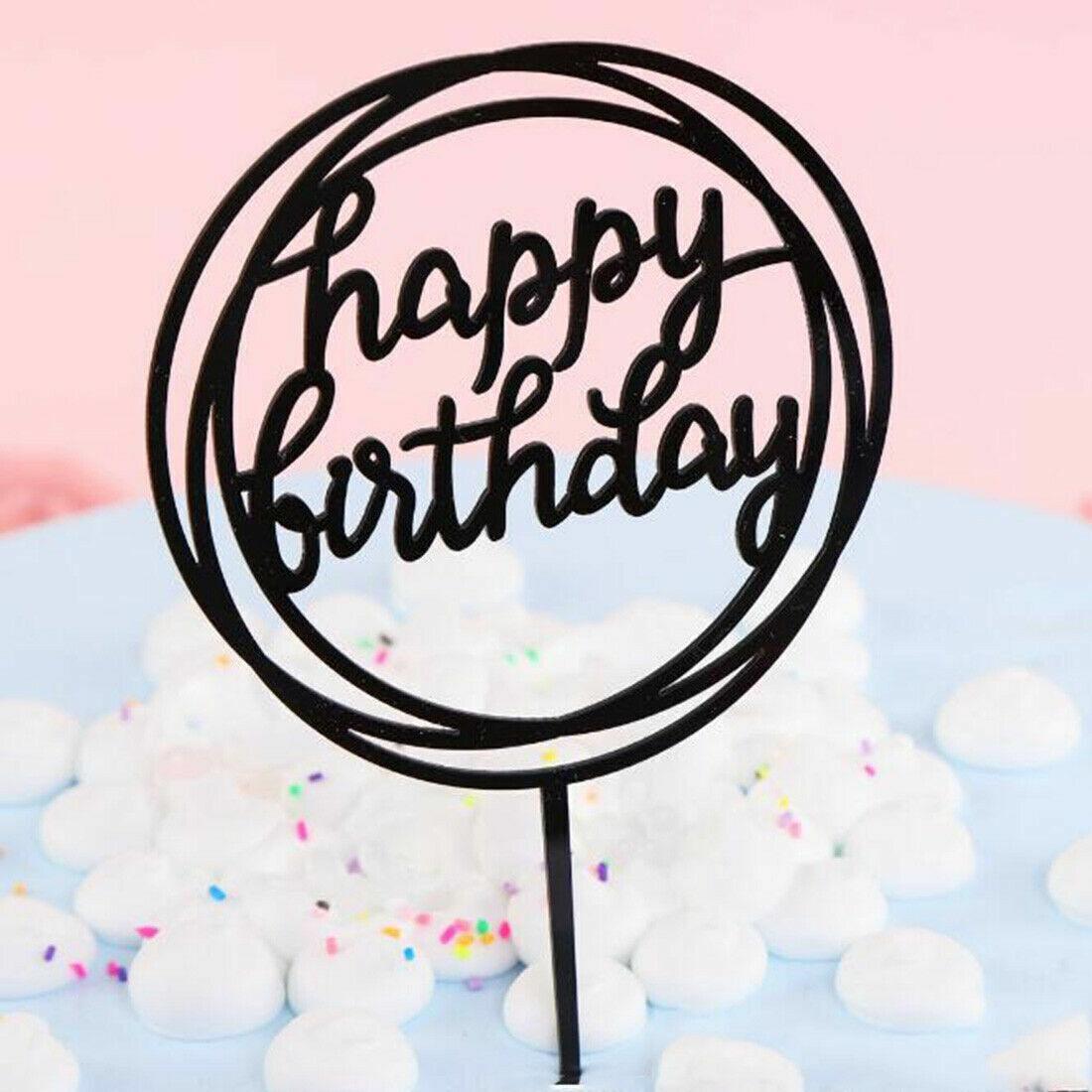 Acrylic Happy Birthday Cake Topper Card for Party Decor - Pink P17 - view 36