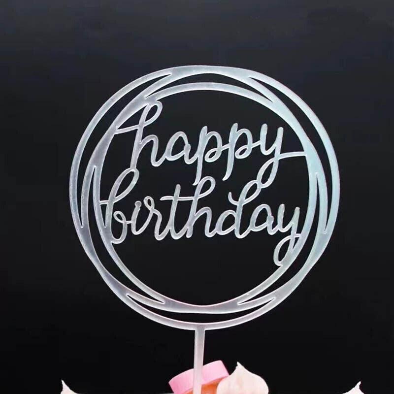 Acrylic Happy Birthday Cake Topper Card for Party Decor - Pink P17 - view 41