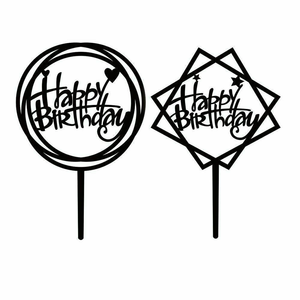Acrylic Happy Birthday Cake Topper Card for Party Decor - Pink P17 - view 6