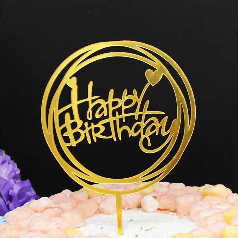 Acrylic Happy Birthday Cake Topper Card for Party Decor - Pink P17 - view 7