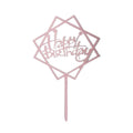 Acrylic Happy Birthday Cake Topper Card for Party Decor - Pink P20