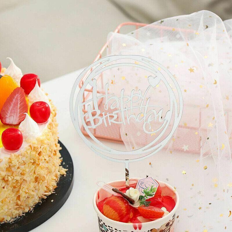Acrylic Happy Birthday Cake Topper Card for Party Decor - Pink P20 - view 10