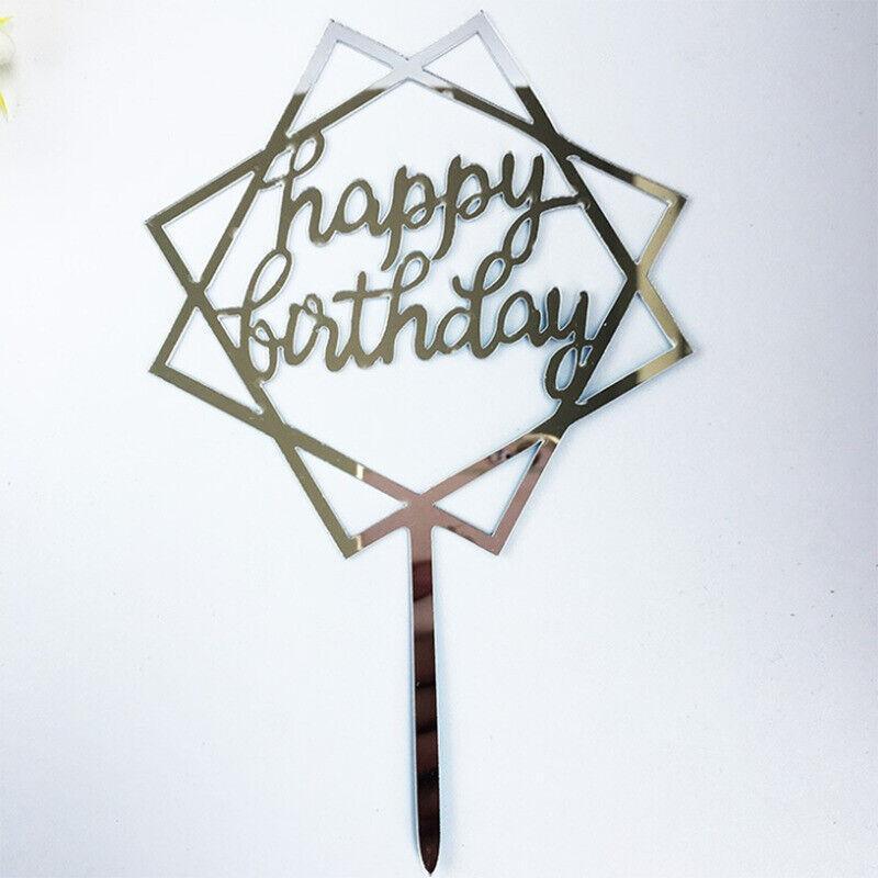 Acrylic Happy Birthday Cake Topper Card for Party Decor - Pink P20 - view 25