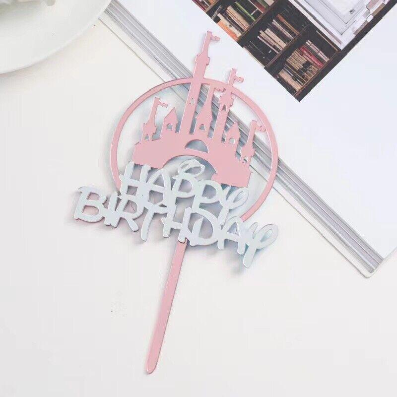 Acrylic Happy Birthday Cake Topper Card for Party Decor - Pink P20 - view 33
