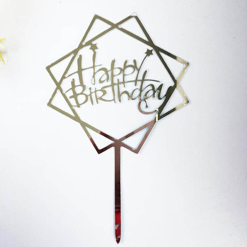Acrylic Happy Birthday Cake Topper Card for Party Decor - Pink P20 - view 42