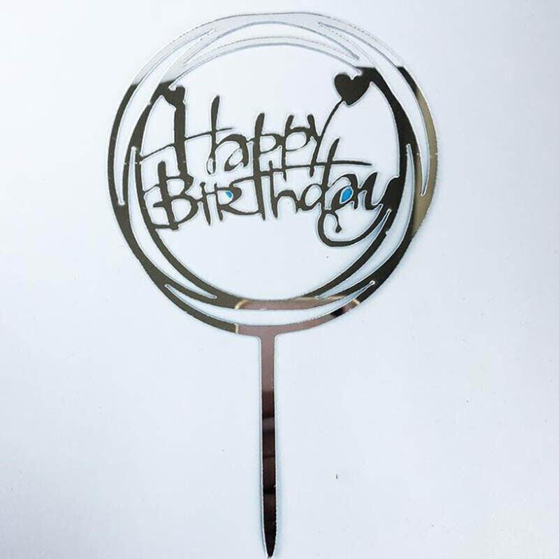Acrylic Happy Birthday Cake Topper Card for Party Decor - Pink P20 - view 43