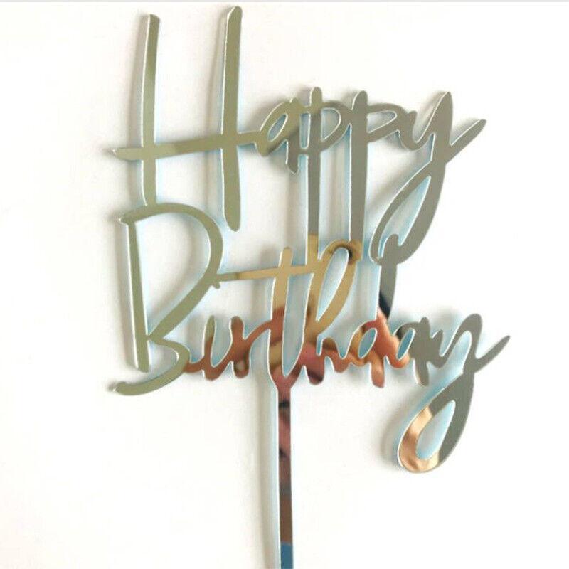 Acrylic Happy Birthday Cake Topper Card for Party Decor - Pink P20 - view 44