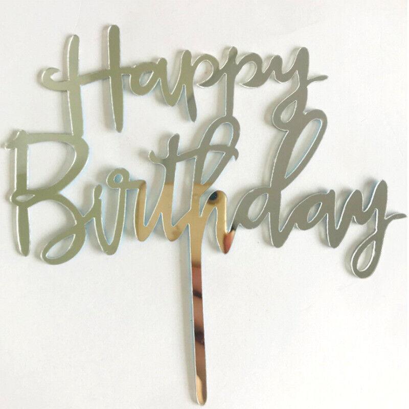 Acrylic Happy Birthday Cake Topper Card for Party Decor - Pink P20 - view 46