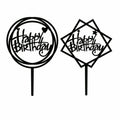 Acrylic Happy Birthday Cake Topper Card for Party Decor - Silver S108 - view 6