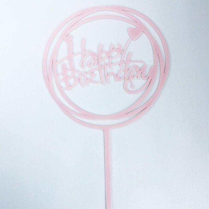Acrylic Happy Birthday Cake Topper Card for Party Decor - Silver S20 - view 29
