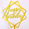 Acrylic Happy Birthday Cake Topper Card for Party Decor - Silver S48 - view 5