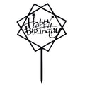 Acrylic Happy Birthday Cake Topper Party Decoration - Black B20