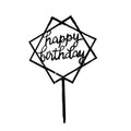 Acrylic Happy Birthday Cake Topper Party Decoration - Black B48