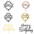 Acrylic Happy Birthday Cake Topper Party Decoration - Black B48 - view 3