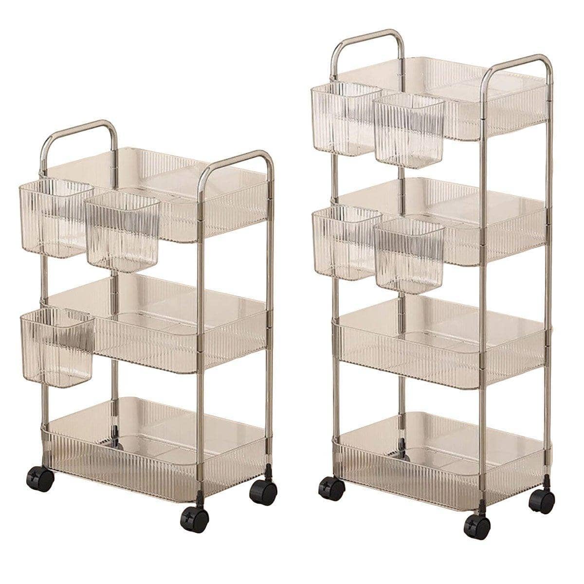 Acrylic Mobile Storage Rack with Wheels, Snack Organiser - 3 Layer - view 3