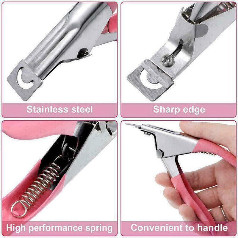 Acrylic Nail Tip Cutter, U-Shaped False Nail Clipper - Pink - view 7