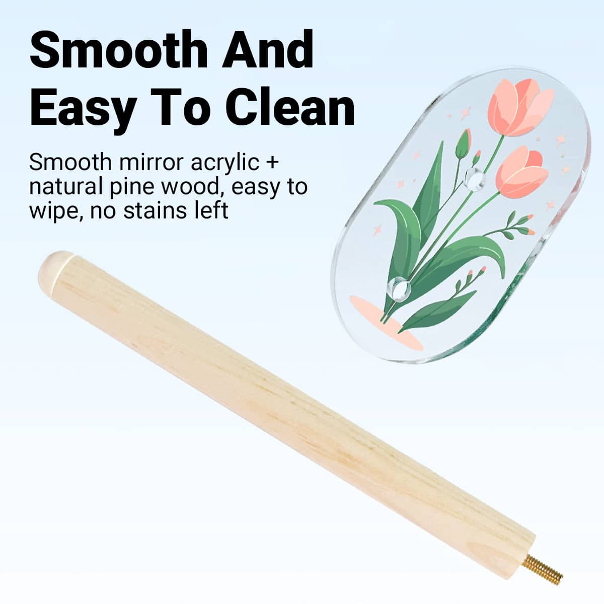 Acrylic Parrot Suction Cup Perch with Natural Pine Rod for Small and Medium Birds - view 4