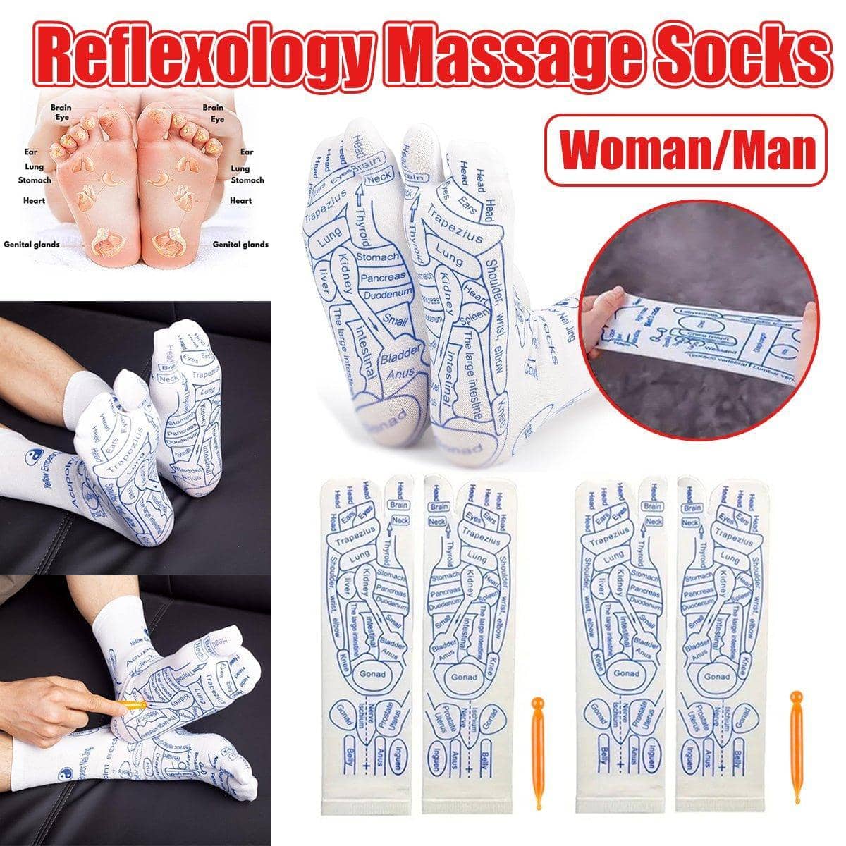 Acupressure Foot Map Socks - Men's - view 2