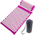 Acupressure Mat and Pillow Set with Carry Bag - Magenta