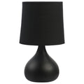 Verve Design Black Ceramic Dala Table Lamp - 40W E14 Drum Shade