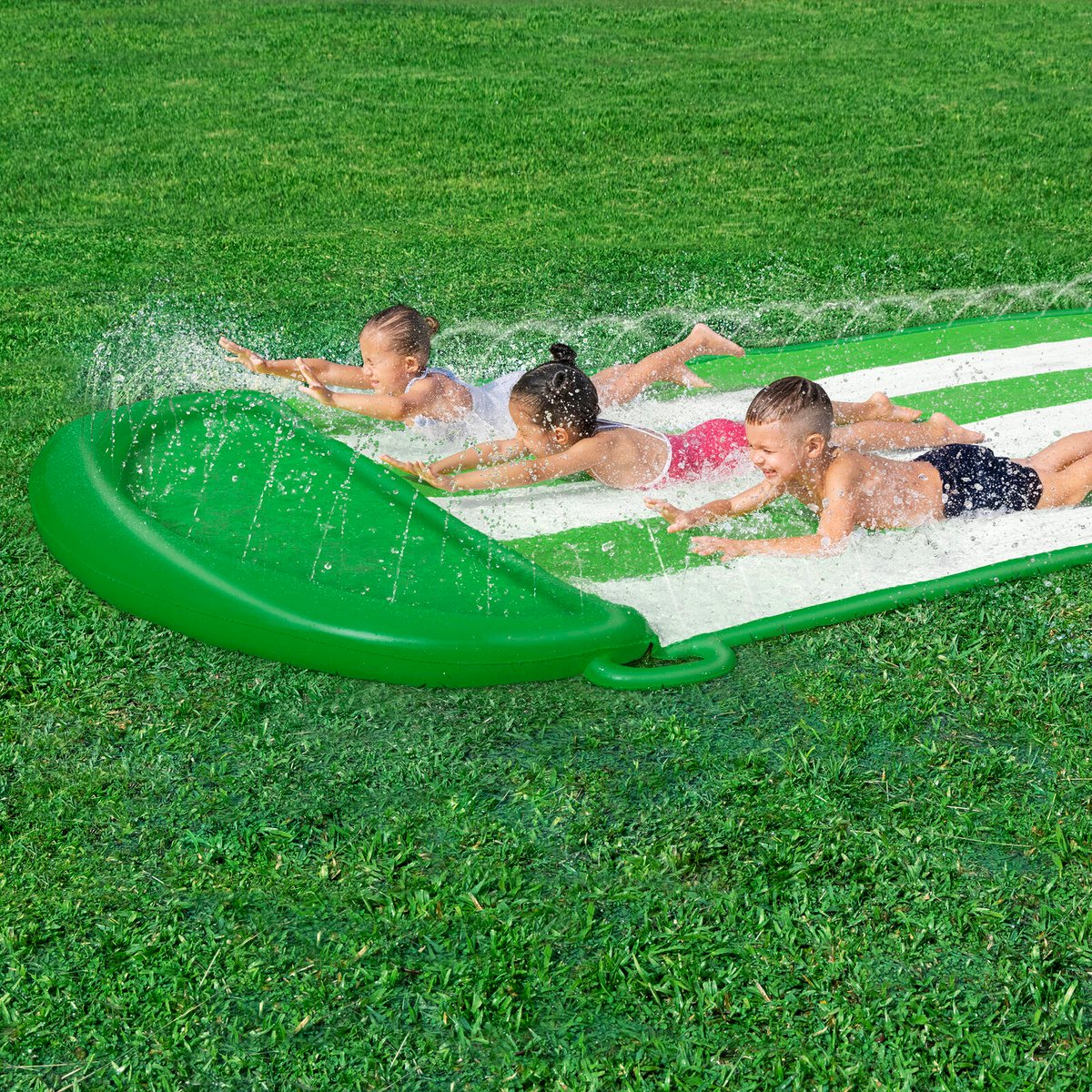 H2OGO! Triple Water Slide - 4.88m - Green - 3-Lane Racing Fun