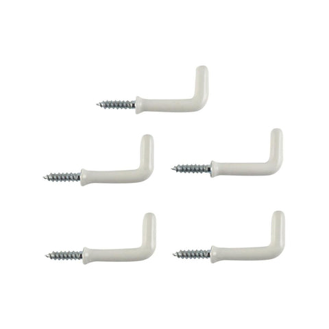Everhang Square Hook - 25mm - White PVC - Easy Install 5 Pack - SuperSaverAU - view 1