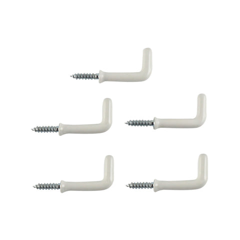 Everhang 25mm White PVC Coated Steel Square Hook - 5 Pack