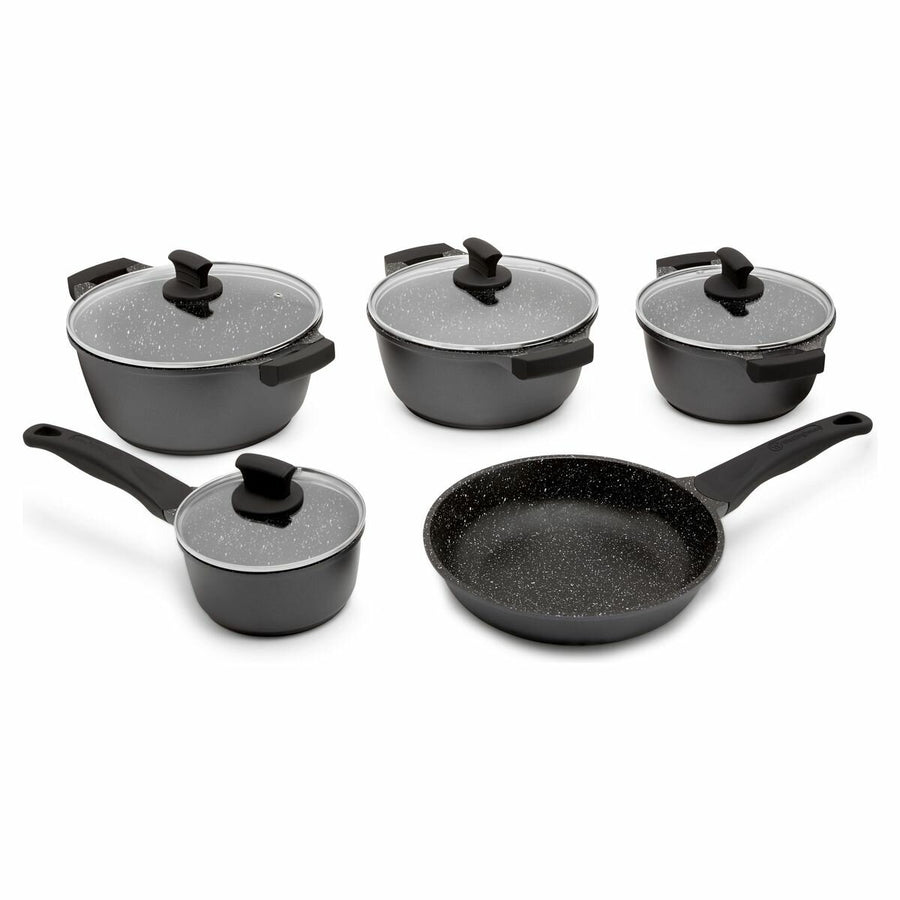Westinghouse Five Piece Non-Stick Pot and Pan Set - Aluminium, Glass Lids, Induction Base - WH5P02AL