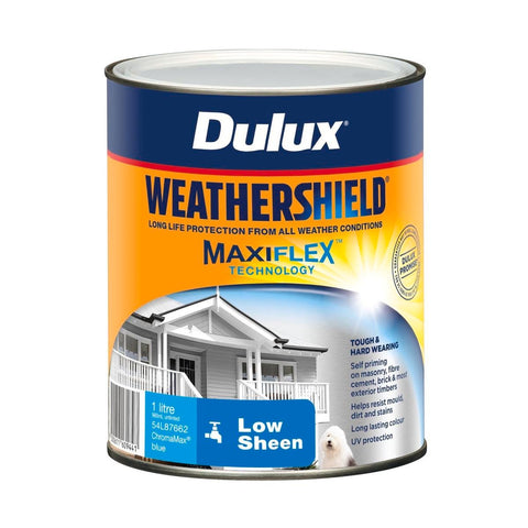 Dulux Weathershield Low Sheen Exterior Paint 1L - Blue - 110mm x 137mm x 110mm - SuperSaverAU - view 1