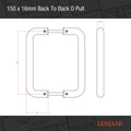 Lemaar Back to Back D Pull 150 x 16mm Satin Stainless Steel Durable - SuperSaverAU - view 4