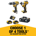 Dewalt 18V XR 2 Piece Combo Kit - 4.0Ah - Compact & Lightweight Design - SuperSaverAU - view 2