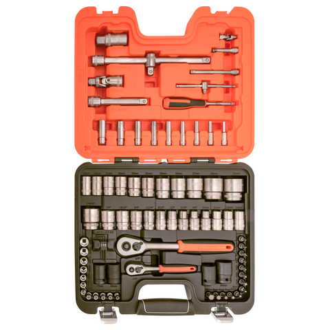 Bahco 1/4" and 1/2" Square Drive Socket Set 25 Piece with Case