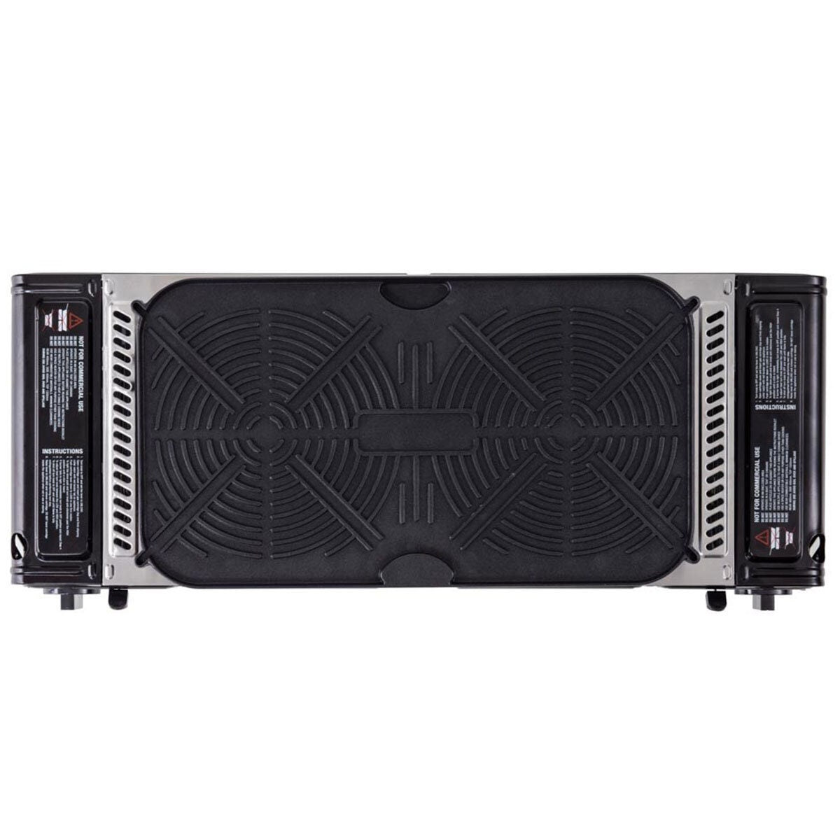 Gasmate Travelmate II deluxe twin portable butane stove - black, cast aluminium hotplate - CS6035
