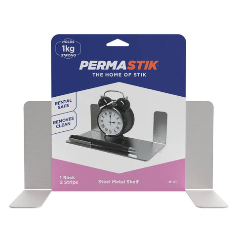 Permastik Steel Metal Shelf - 150mm x 70mm - Stainless Steel - Easy Apply - SuperSaverAU - view 1