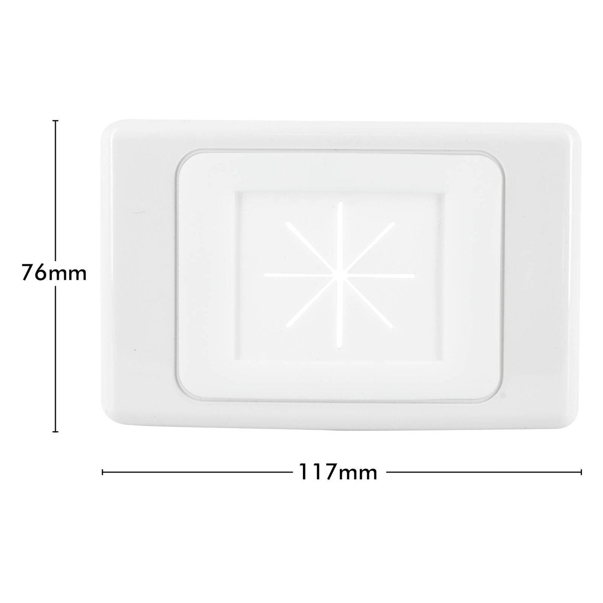 Deta Heavy Duty Rubber Brush Plate - 13mm x 75mm x 115mm - White - Cable Management - SuperSaverAU - view 4