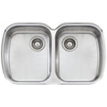 Oliveri Monet double bowl undermount sink and Essente pull out tap - 18/10 stainless steel - SS31625MO70U