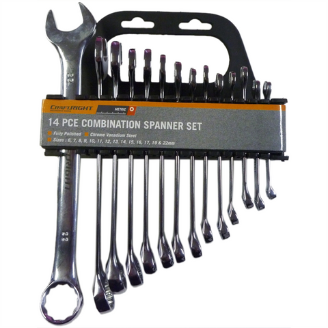 Craftright 14 Piece Spanner Set - Chrome Vanadium Steel - Durable Design - SuperSaverAU - view 1