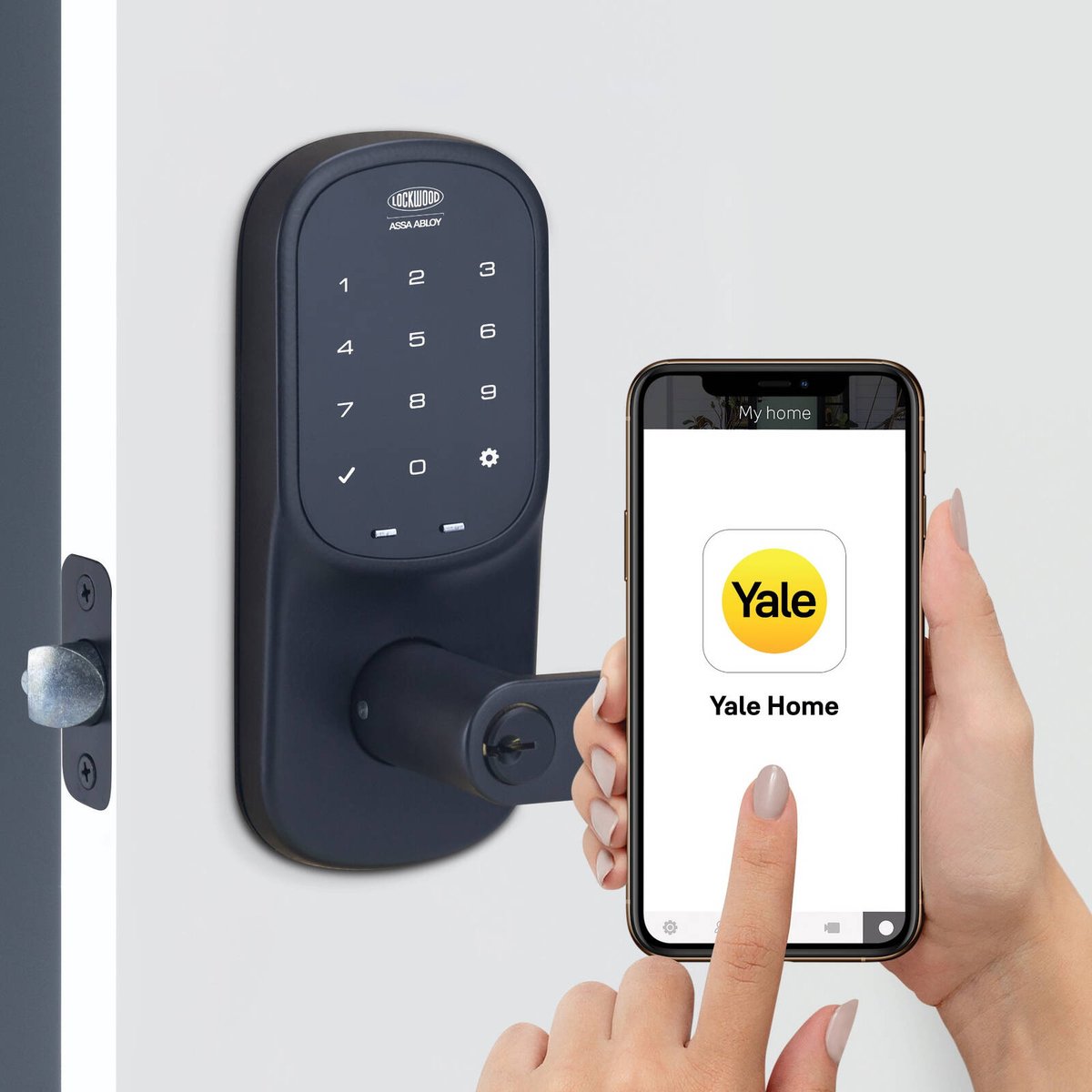 Lockwood SDL Smart Leverset - Keyless Entry - Matt Black - 145mm x 154mm