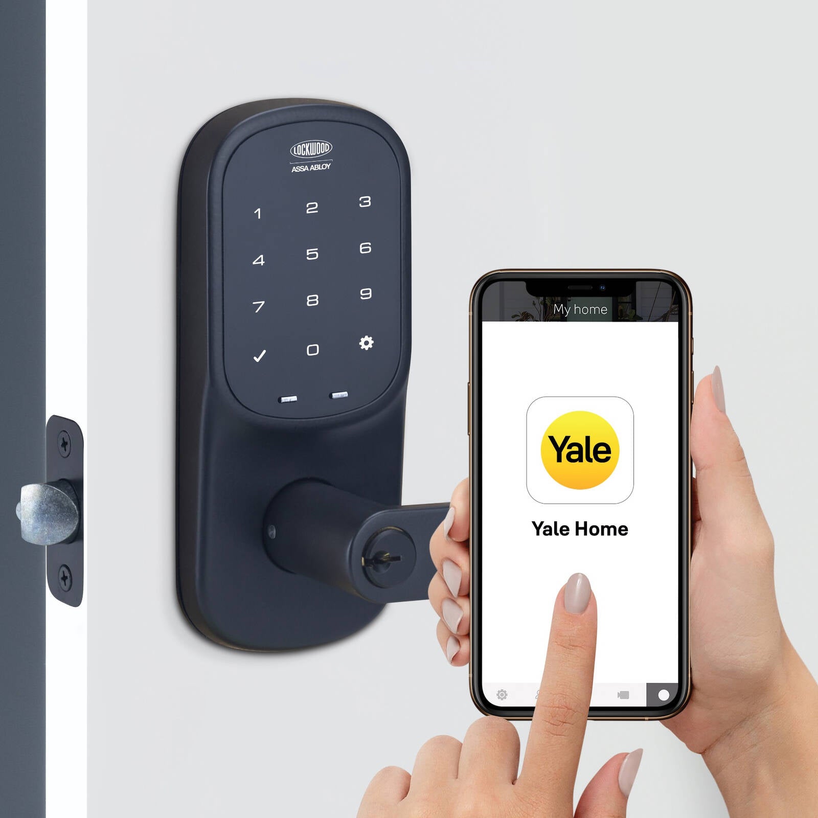 Lockwood SDL Smart Leverset Matt Black Keyless Entry with PIN, Key & Mobile Access