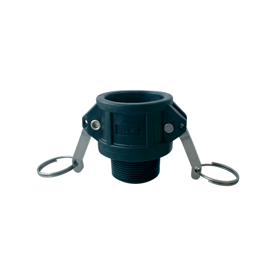 Philmac 1 1/2" Polypropylene Type B Camlock Fitting - Black - SuperSaverAU - view 1