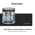 White Knight Rust Guard 250ml Black Gloss Epoxy Enamel Metal Paint